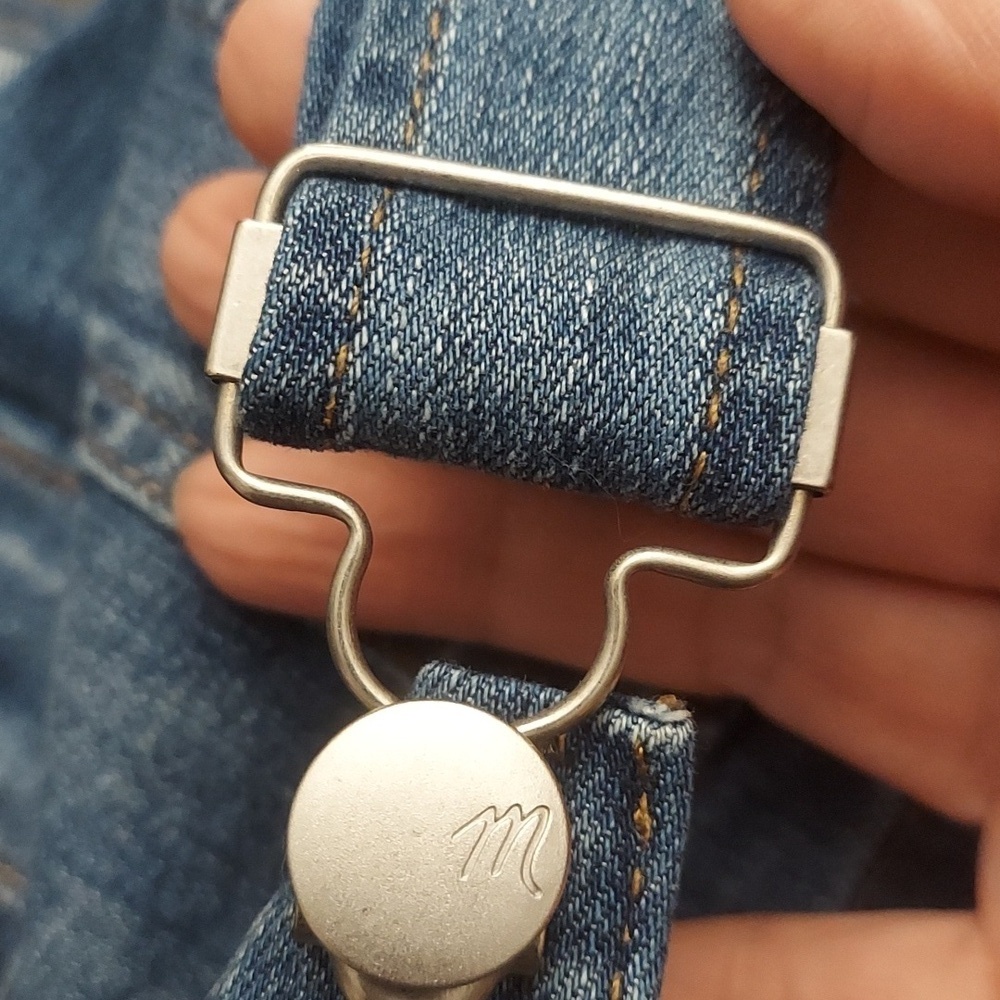 MADEWELL XS Denim Overalls in Jansing Wash with Frayed Hems - Picture 14 of 16